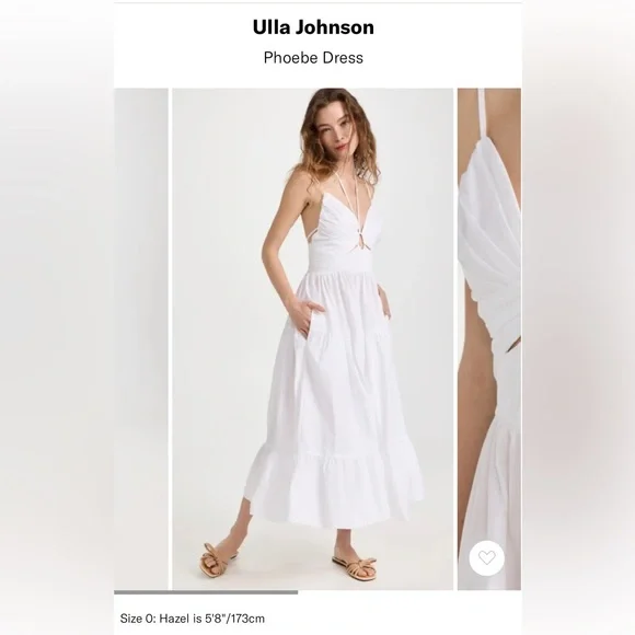 Ulla Johnson Phoebe Midi Dress White New w/out Tags A polished fit & flare dress - Picture 4 of 4